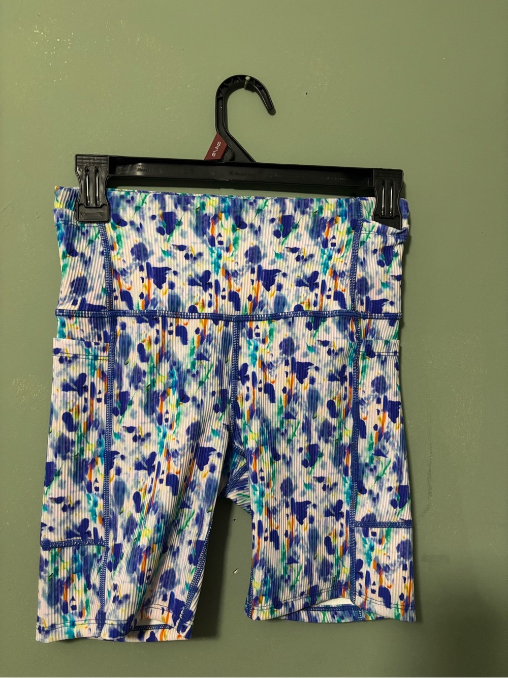 Women’s Multicolor Splash Print Bike Shorts - and a pair of legging. Two items